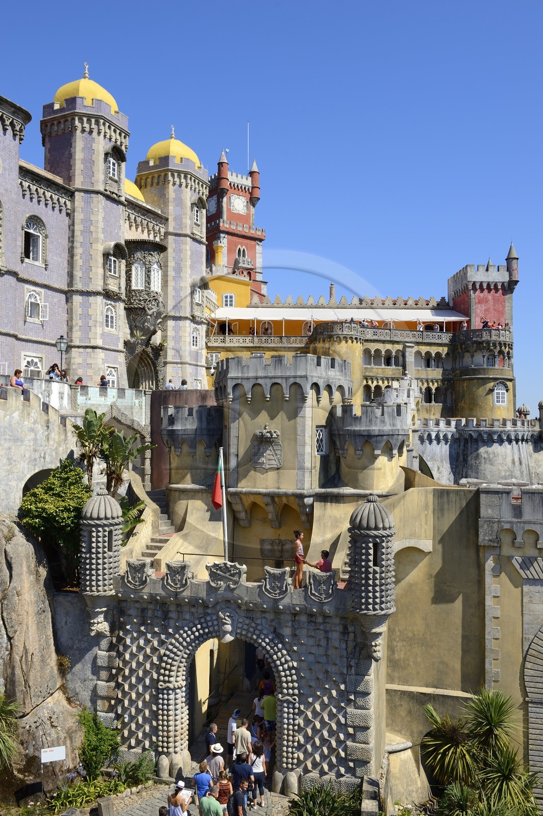 Portugal, Lisbon Region, Sintra, Pena National Palace (Palacio Nacional da Pena), main gate