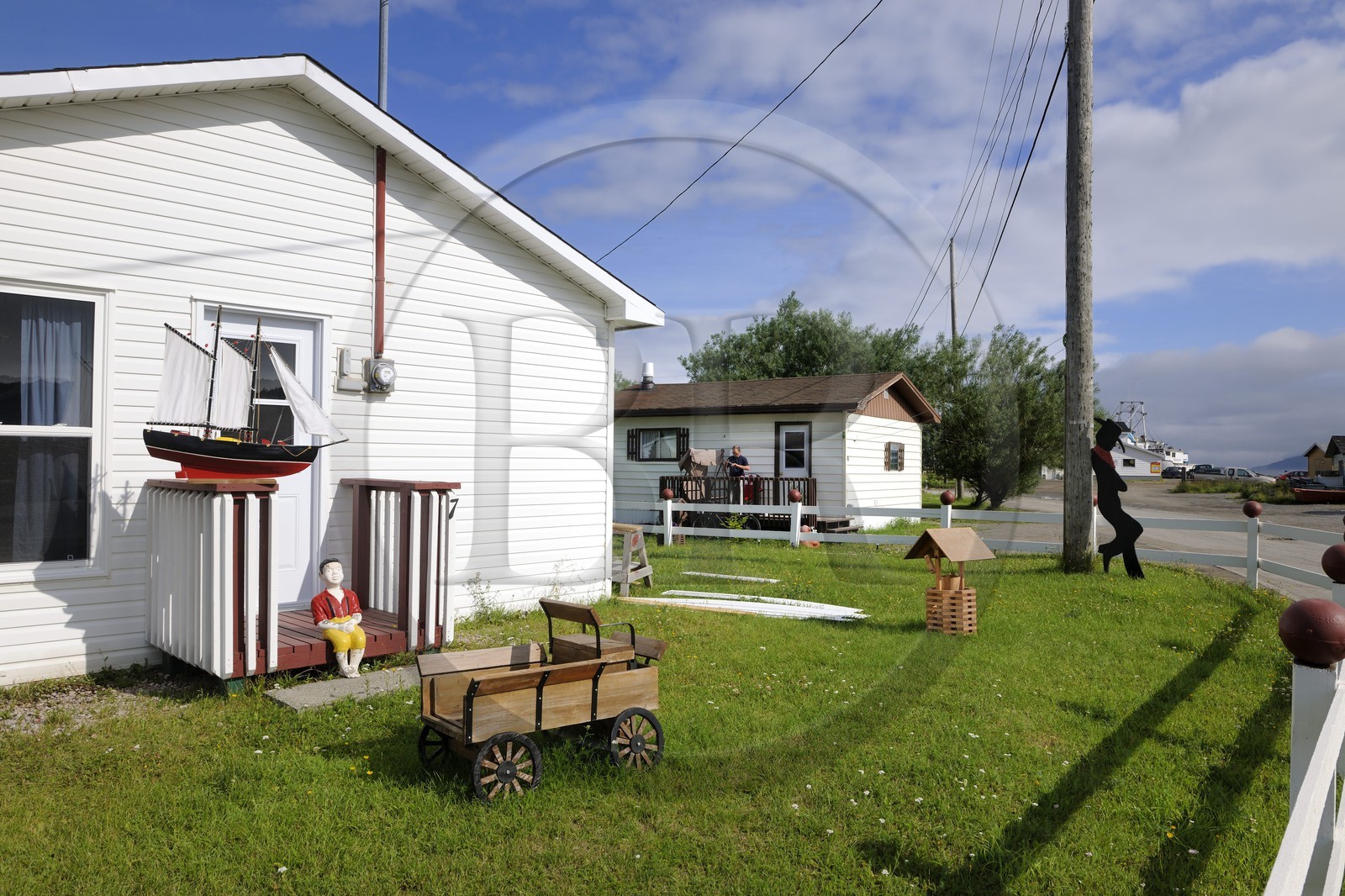 Canada, Newfoundland and Labrador Province, Newfoundland Island, Corner Brook Fjord, on the Capitain Cook's footsteps, fishermen village of Frenchman's Cove