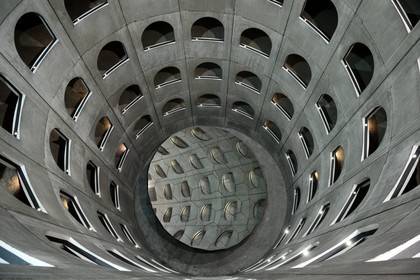 France, Rhone, Lyon,  Celestins square, the car park designed by Michel Targe, Daniel Buren and Jean-Michel Willmotte (1994)