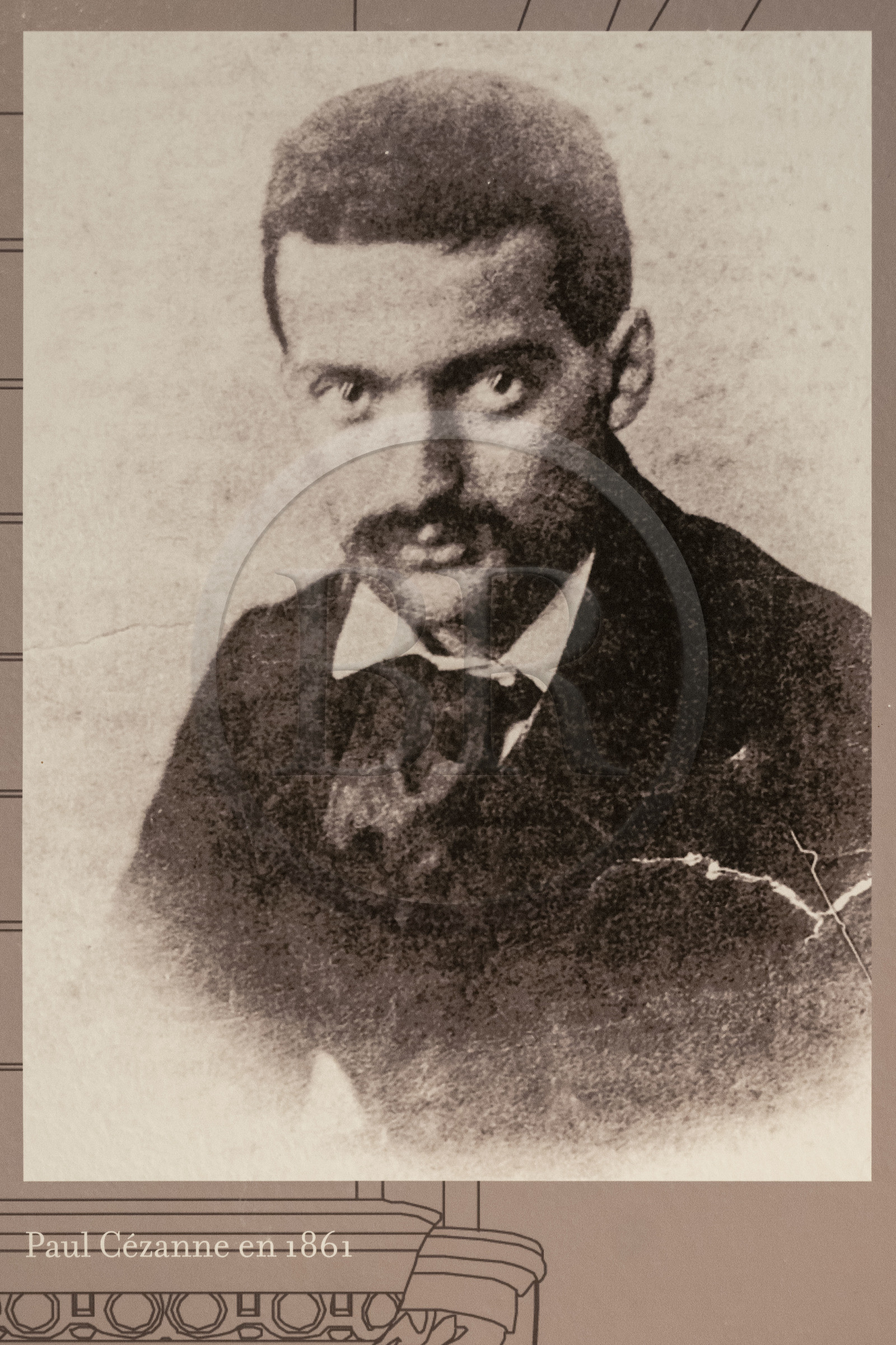 France, Bouches-du-Rhône (13), Aix en Provence, chapelle des Pénitents Blancs des Carmes annexe du musée Granet, portrait photographique de Paul Cézanne en 1861