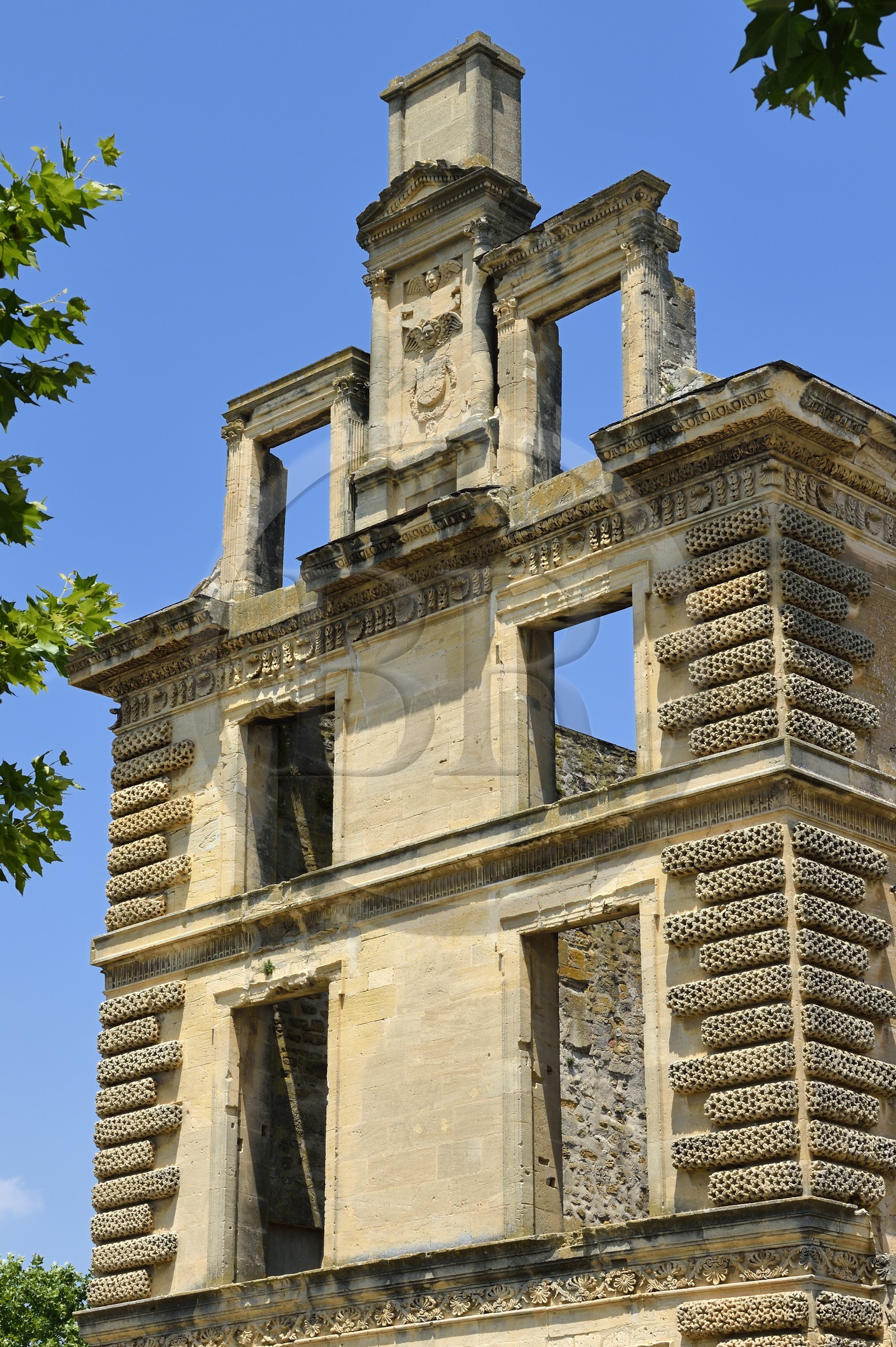 France, Vaucluse (84), Parc Naturel Regional du Luberon, La Tour d'Aigues, ruines du chateau Renaissance