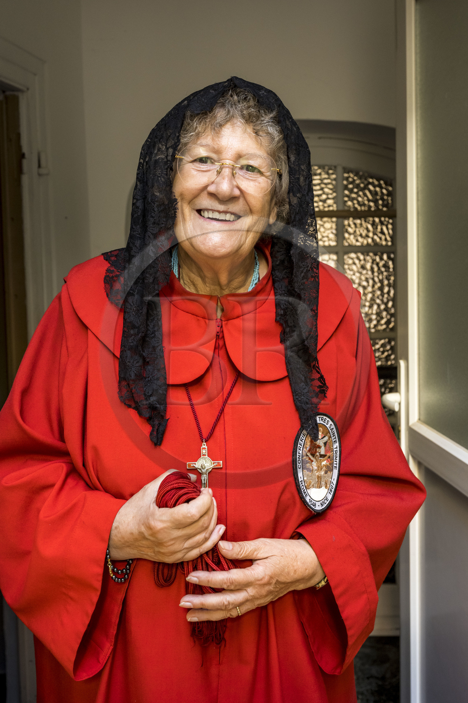 France, Alpes-Maritimes (06), Nice classée Patrimoine Mondial de l'UNESCO, le Vieux Nice, chapelle de la Très-Sainte-Trinité et du Saint-Suaire qui appartient à la confrérie des Pénitents rouges, Marie-Odile Martin