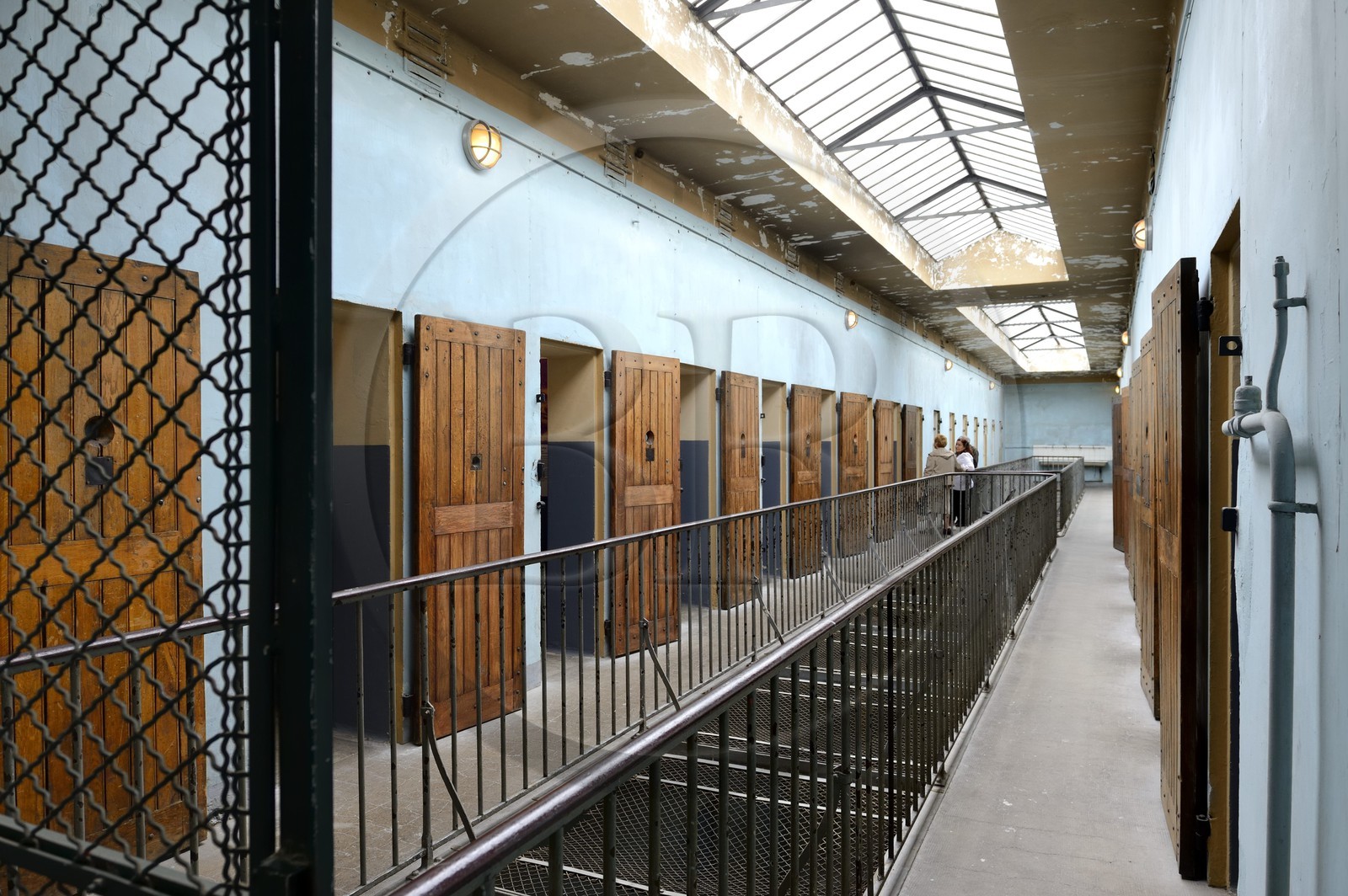 France, Rhone, Lyon, Montluc Prison Memorial, cells from the 2nd floor gallery where Jean Moulin was locked