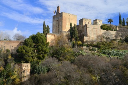 Espagne, Andalousie, Grenade, l'Alhambra, classé Patrimoine Mondial de l'UNESCO, l'Alcazaba