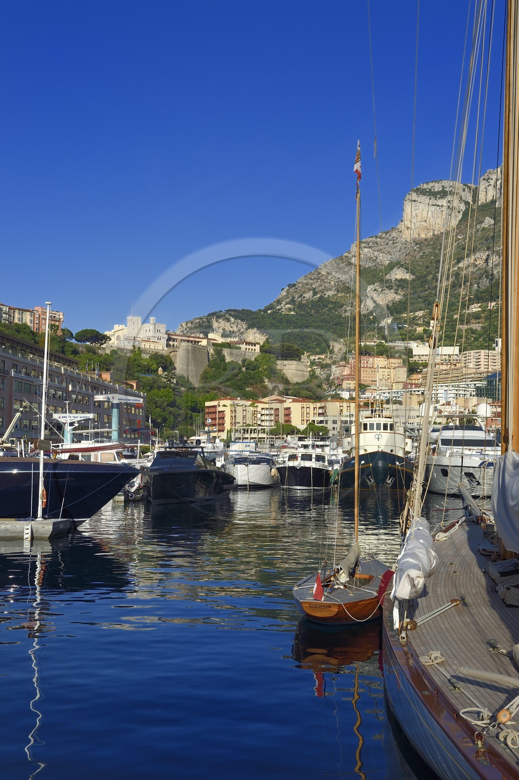 Principality of Monaco, Monaco, Port Hercule and the royal palace on the Rock