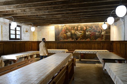 Croatia, Dalmatia, Dalmatian Coast, Island of Pasman, Kraj, the Franciscan monastery Sv U kraju Dujam - Sv.Duje (fourteenth century), the refectory of the sixteenth century