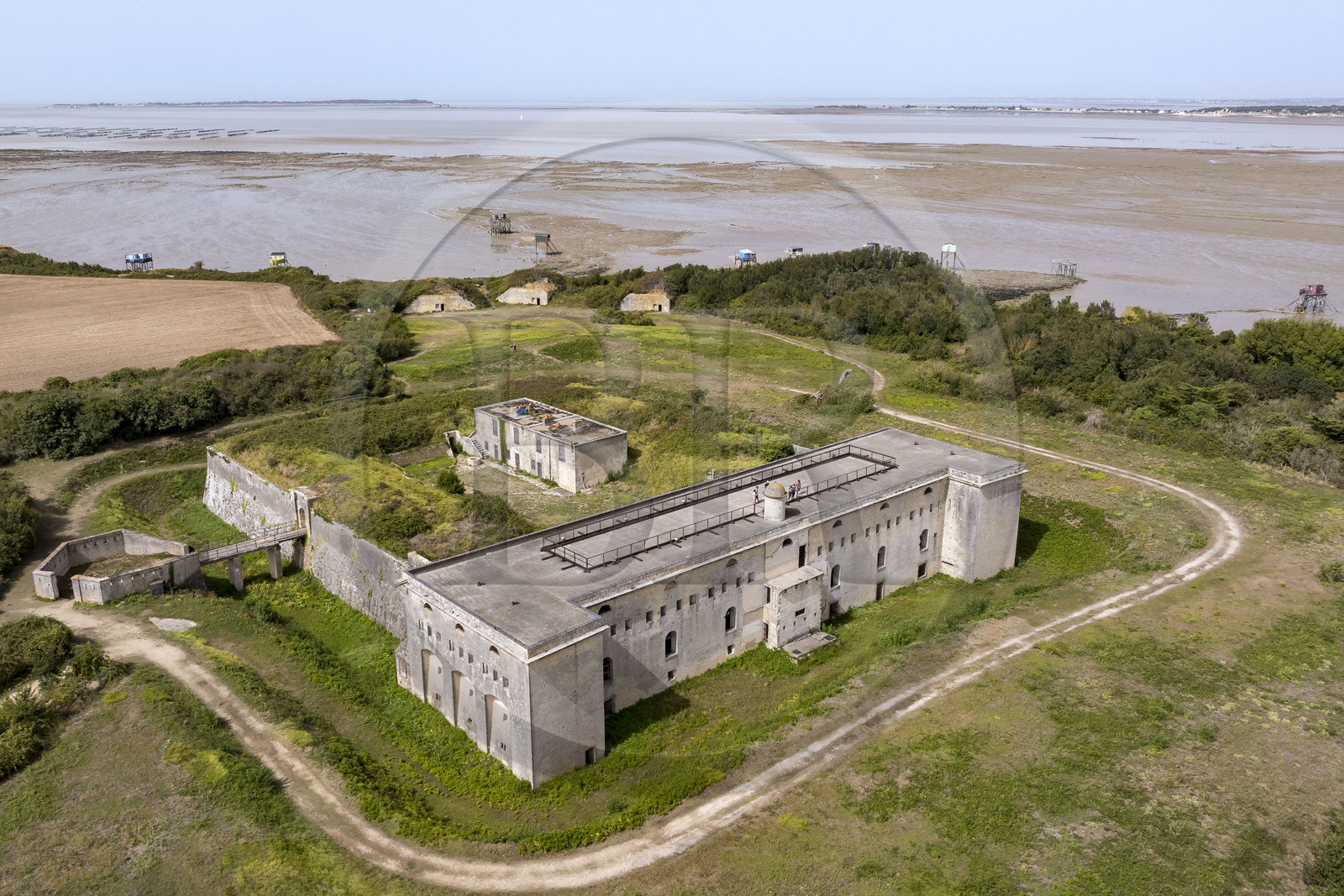 France, Charente-Maritime (17), Port-des-Barques, Ile Madame, le fort construit en 1703 (vue aérienne)