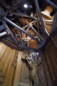 France, Seine-Maritime, Pays de Caux, Allouville Bellefosse, the 9th century oak is the oldest in France, it houses in its trunk two small chapel