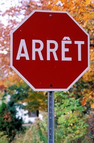 Canada, Quebec Province, Stop road sign in French from Quebec