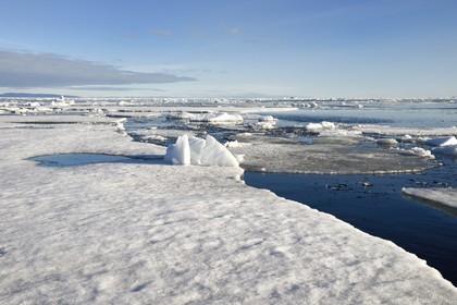 Groenland, cote Nord-Ouest, Smith sound au nord de la baie de Baffin, morceaux de glace de la banquise arctique en train de fondre