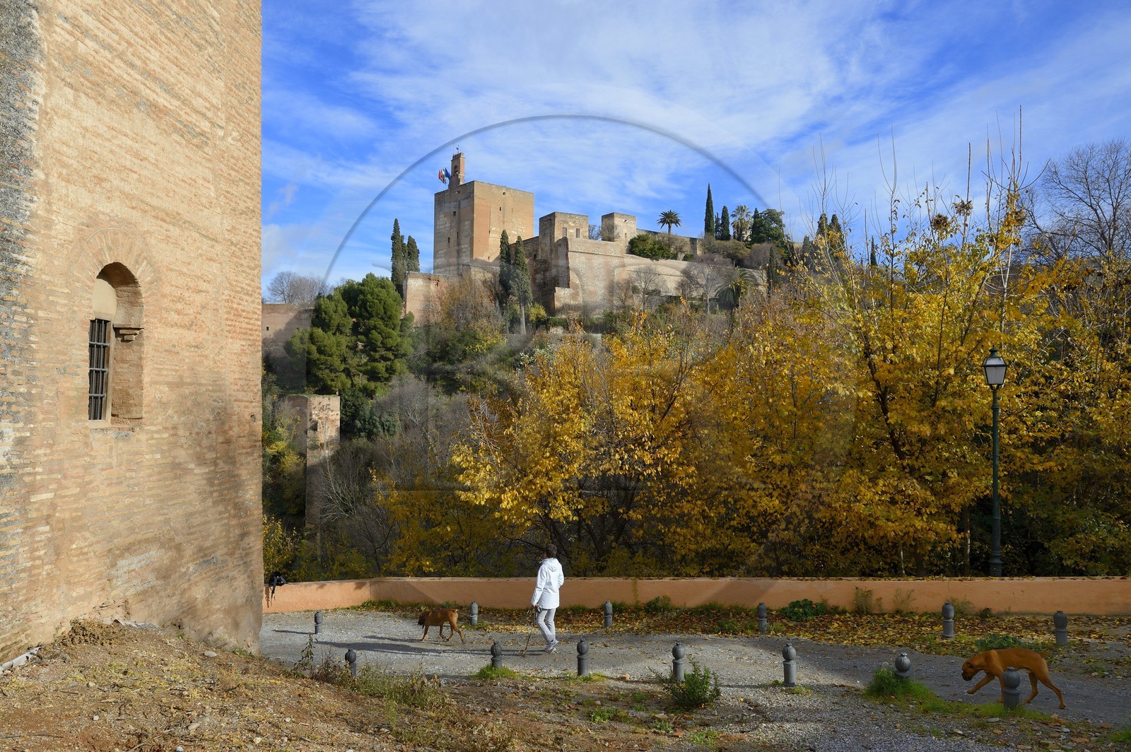 Spain, Andalusia, Granada, the Alhambra, listed as World Heritage by UNESCO, the Alcazaba