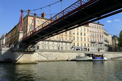 France, Rhone, Lyon, historical site listed as World Heritage by UNESCO, Vieux Lyon (Old Town), Saint George district, Paul Couturier footbridge also called Saint Georges
