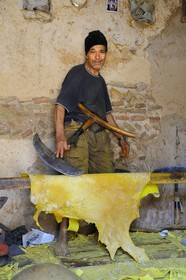 Maroc, Moyen Atlas, Fès, ville impériale, médina classée Patrimoine Mondial de l'UNESCO, Fès el Bali, quartier des tanneurs, Chouara
