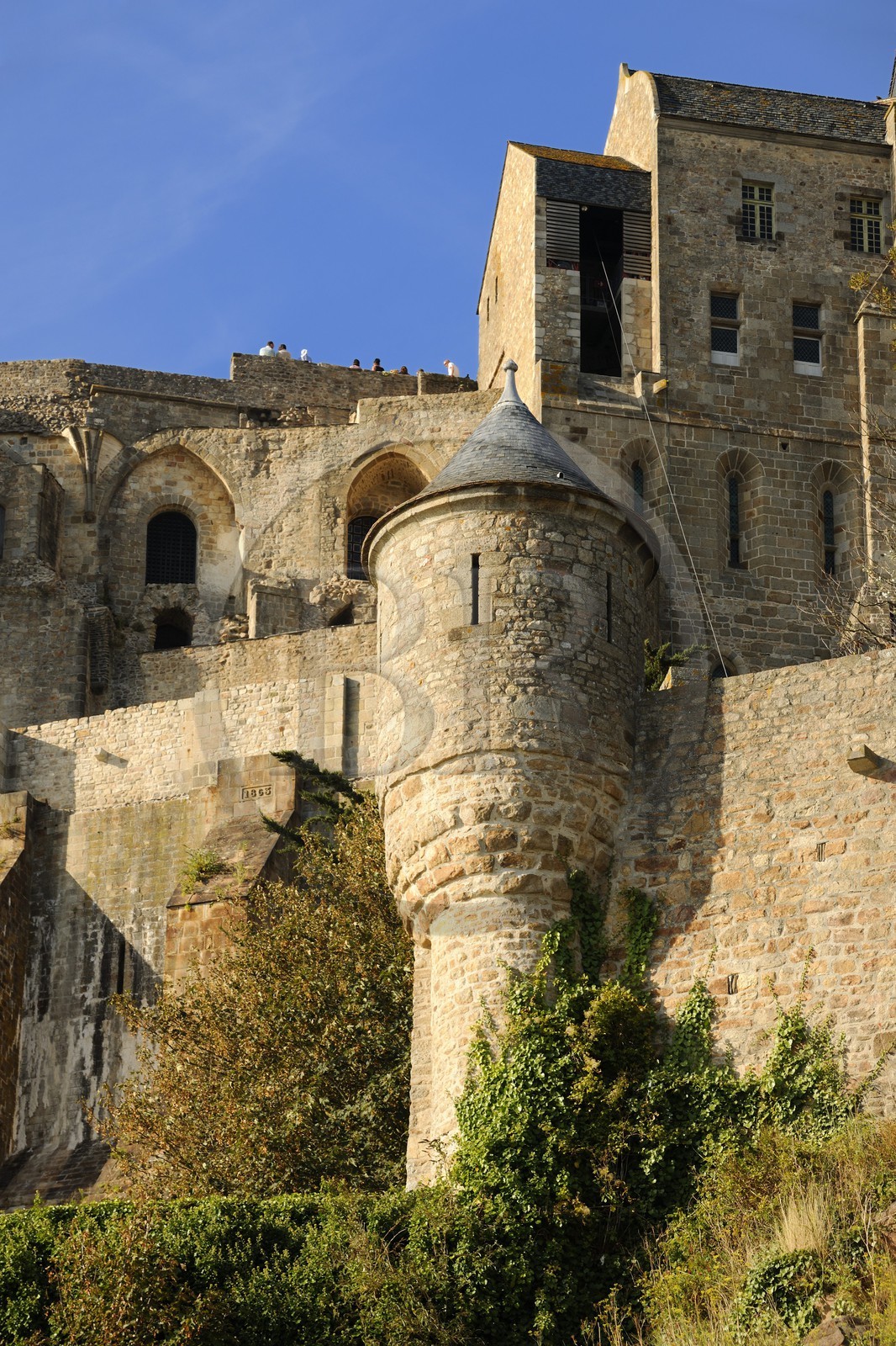 France, Manche (50), Mont-Saint-Michel, classé Patrimoine Mondial de l'UNESCO, échaugette sous l'abbaye