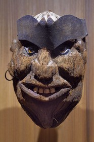 France, Var (83), Saint-Tropez, citadelle du XVIe siècle, musée d'Histoire maritime tropézienne, tête de marin sculptée dans une noix de coco