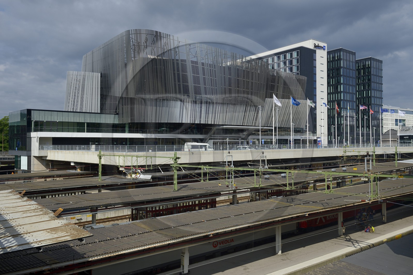 Suède, Stockholm, Klarabergsviadukten, le Waterfront Congress Center par le cabinet d'architecture White Arkitekter, complexe de bureaux, centre de conférences et d'hôtels