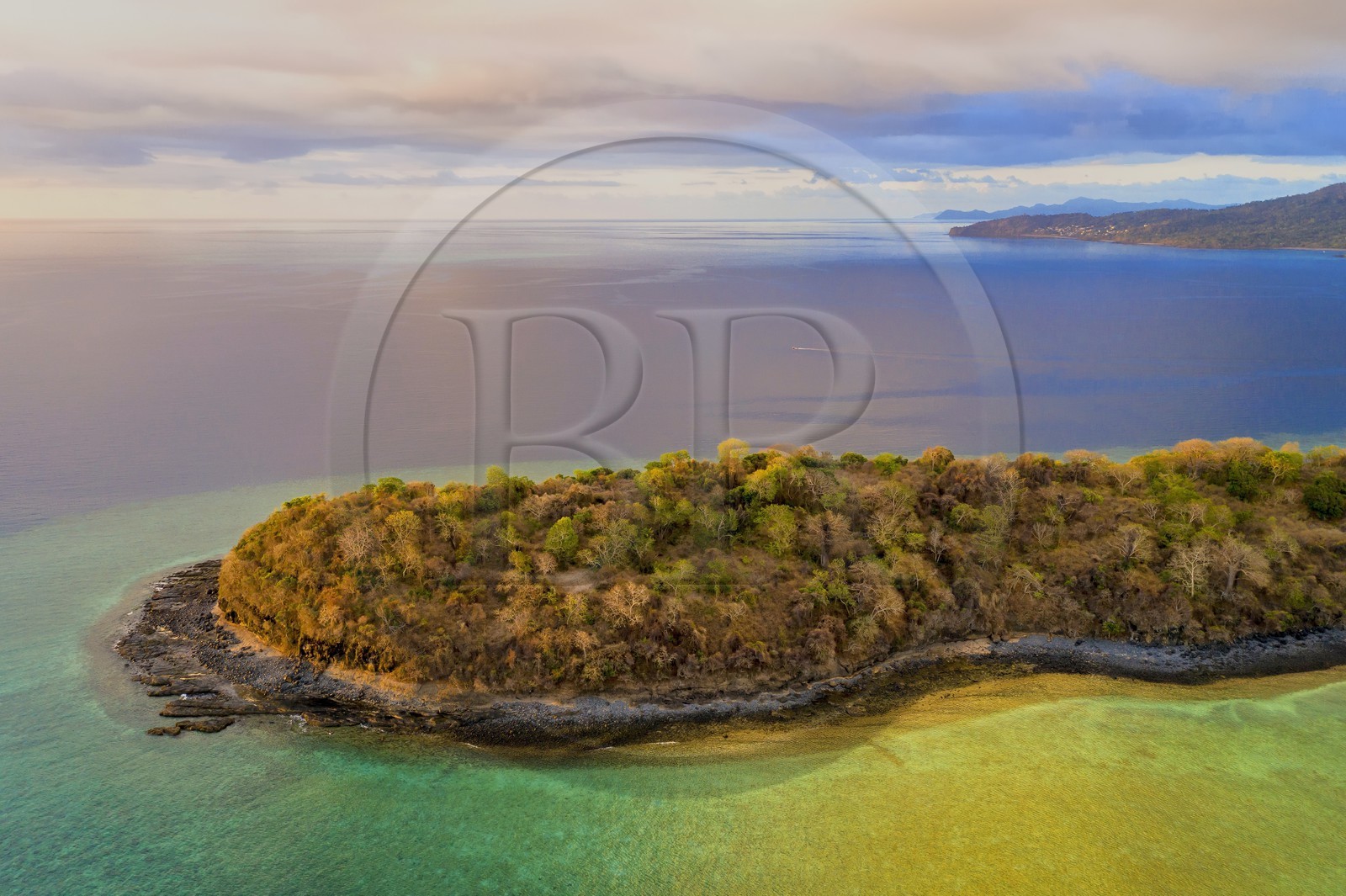 France, Mayotte island (French overseas department), Grande-Terre, Kani-Keli, the Maore Garden and the beach of N'Gouja (aerial view)