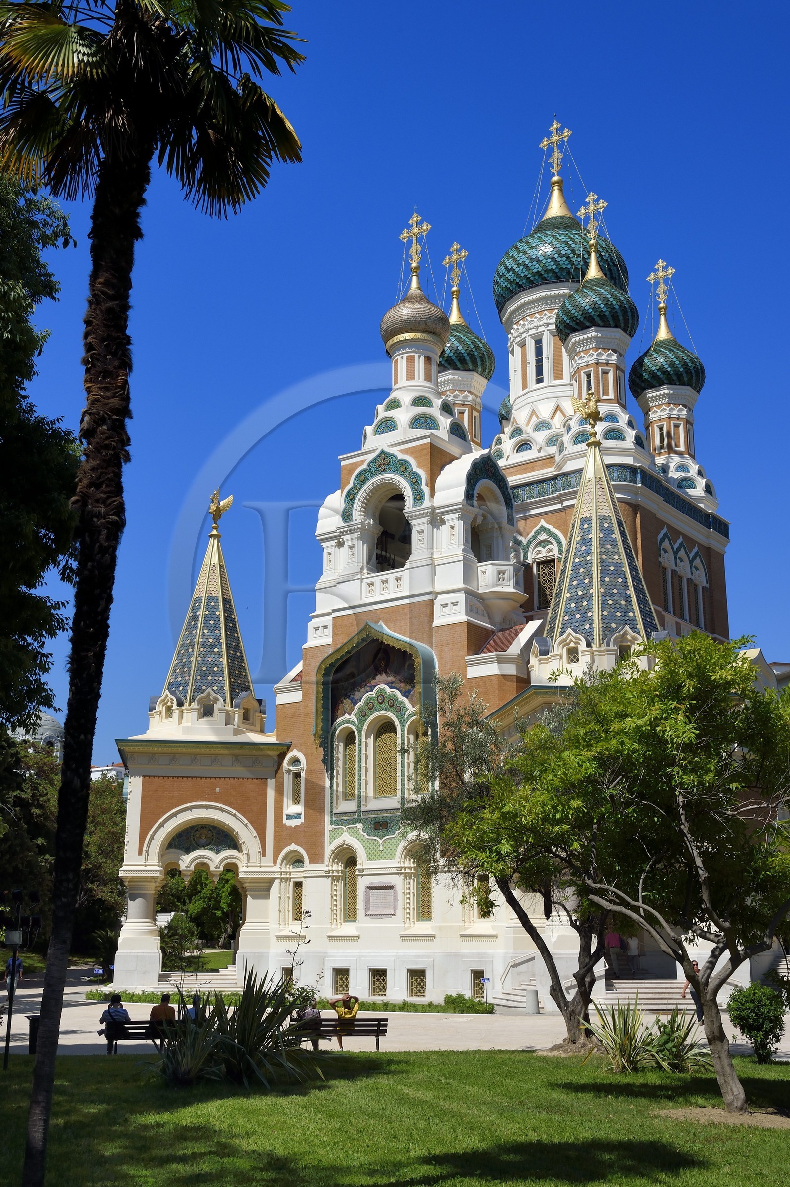 France, Alpes-Maritimes (06), Nice, la cathédrale orthodoxe russe Saint-Nicolas et Sainte-Alexandra construite en 1859 sur le boulevard Tzarévitch
