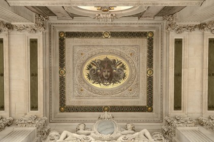 France, Paris (75), Opéra Garnier, detail du plafond de la terrasse de la facade sud