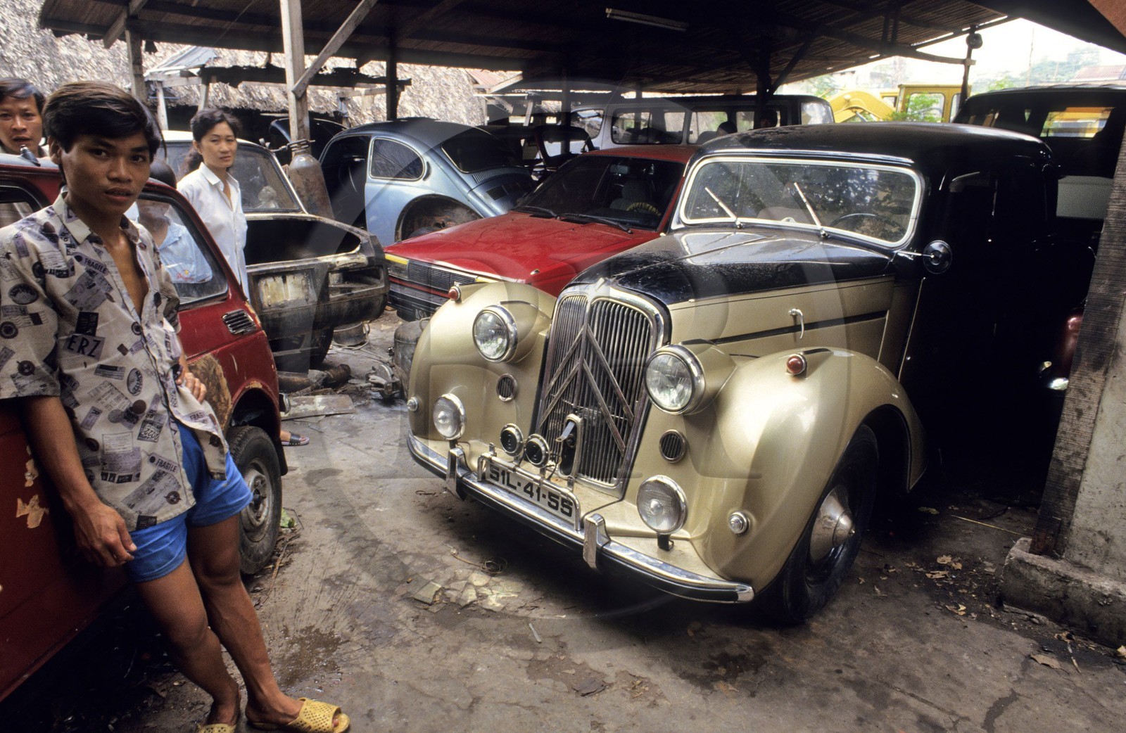 Vietnam, Ho Chi Minh-Ville (Saigon), ancienne traction avant Citro