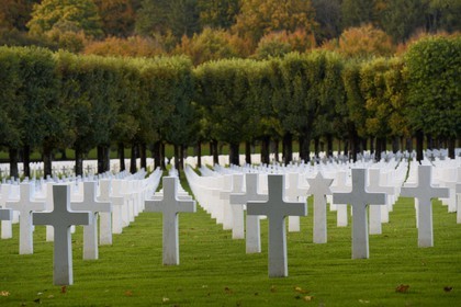 France, Meuse (55), le cimetière américain de Romagne-sous-Montfaucon, 14 246 américains ayant combattu lors de la Première Guerre mondiale y sont enterrés
