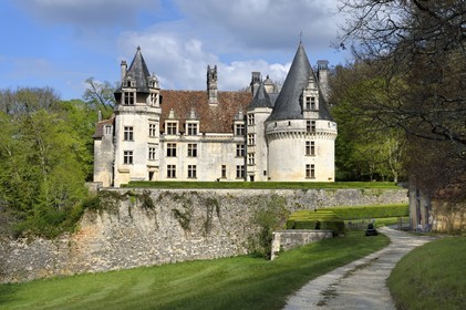 France, Dordogne (24), Périgord Vert, Villars, château de Puyguilhem de style Renaissance