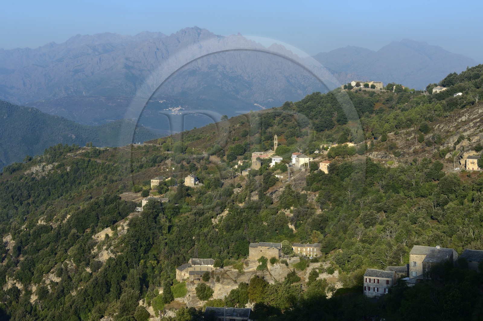 France, Haute-Corse (2B), Castagniccia, village de Morosaglia (Merusaglia), Pasquale Paoli fils de Hyacinthe Paoli général en chef de la nation corse, y naquit le 6 avril 1725 au hameau de Stretta