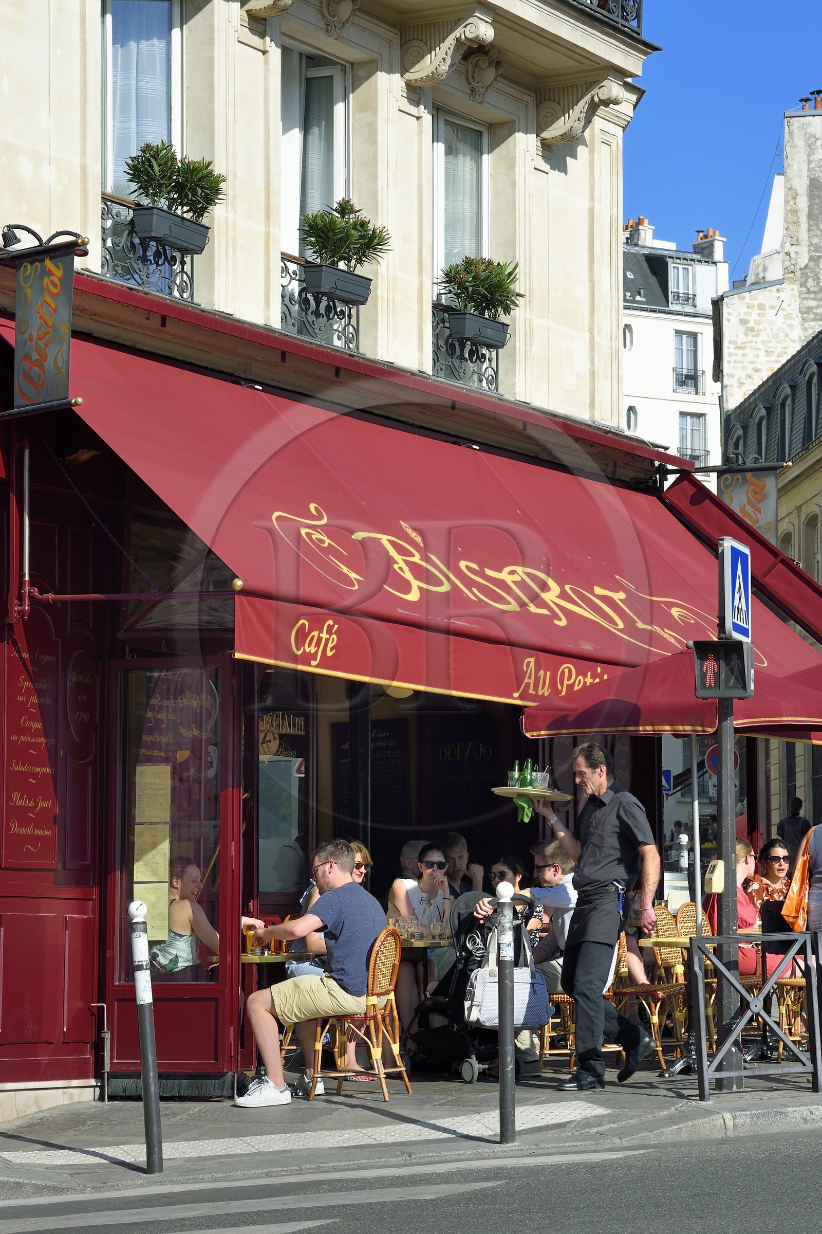 France, Paris, Café Au Petit Suisse at the corner of Vaugirard Street