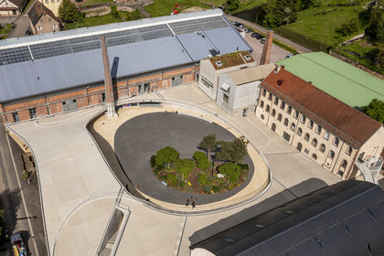 France, Moselle, Meisenthal, Centre international d'Art verrier (CIAV) (international glass centre) (aerial view)