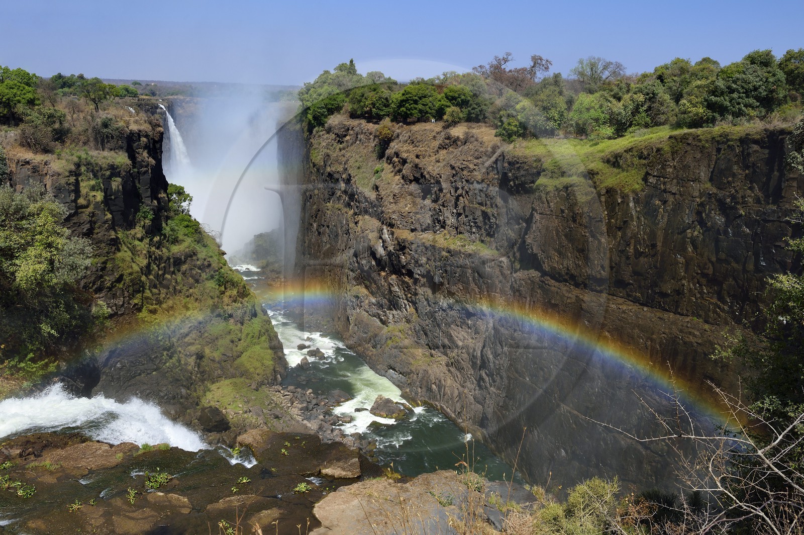 Zimbabwe, Matabeleland North Province,  Zambesi River, the Victoria Falls, listed as World Heritage by UNESCO