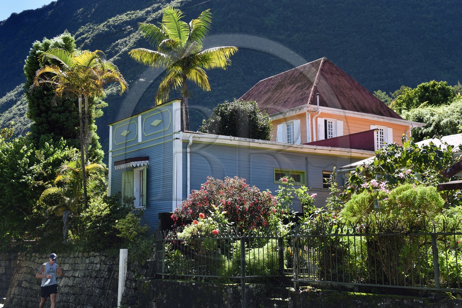 France, Ile de la Reunion, Cirque de Salazie, classé Patrimoine Mondial de l'UNESCO, Hell-Bourg, labellisé les Plus Beaux Villages de France,