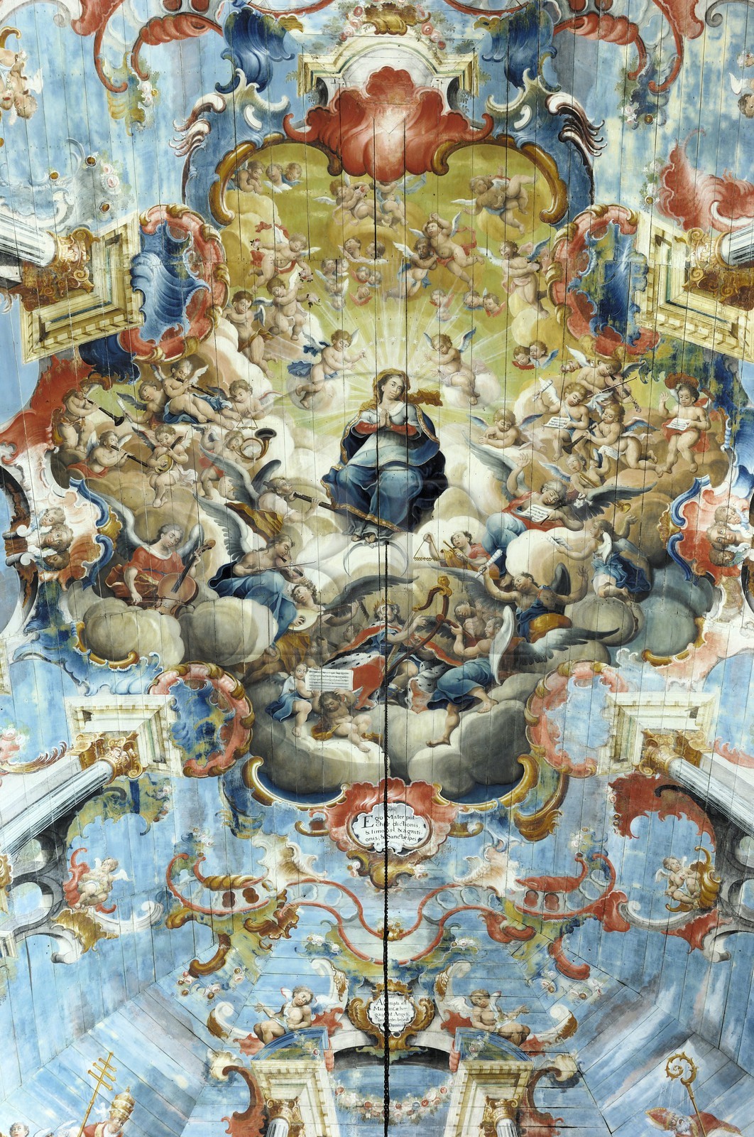 Brazil, Minas Gerais state, Ouro Preto, historical center listed as World Heritage by UNESCO, igreja de Sao Francisco de Assis, Saint Francis of Assisi church, painted ceiling (Gold Route, Estrada Real)