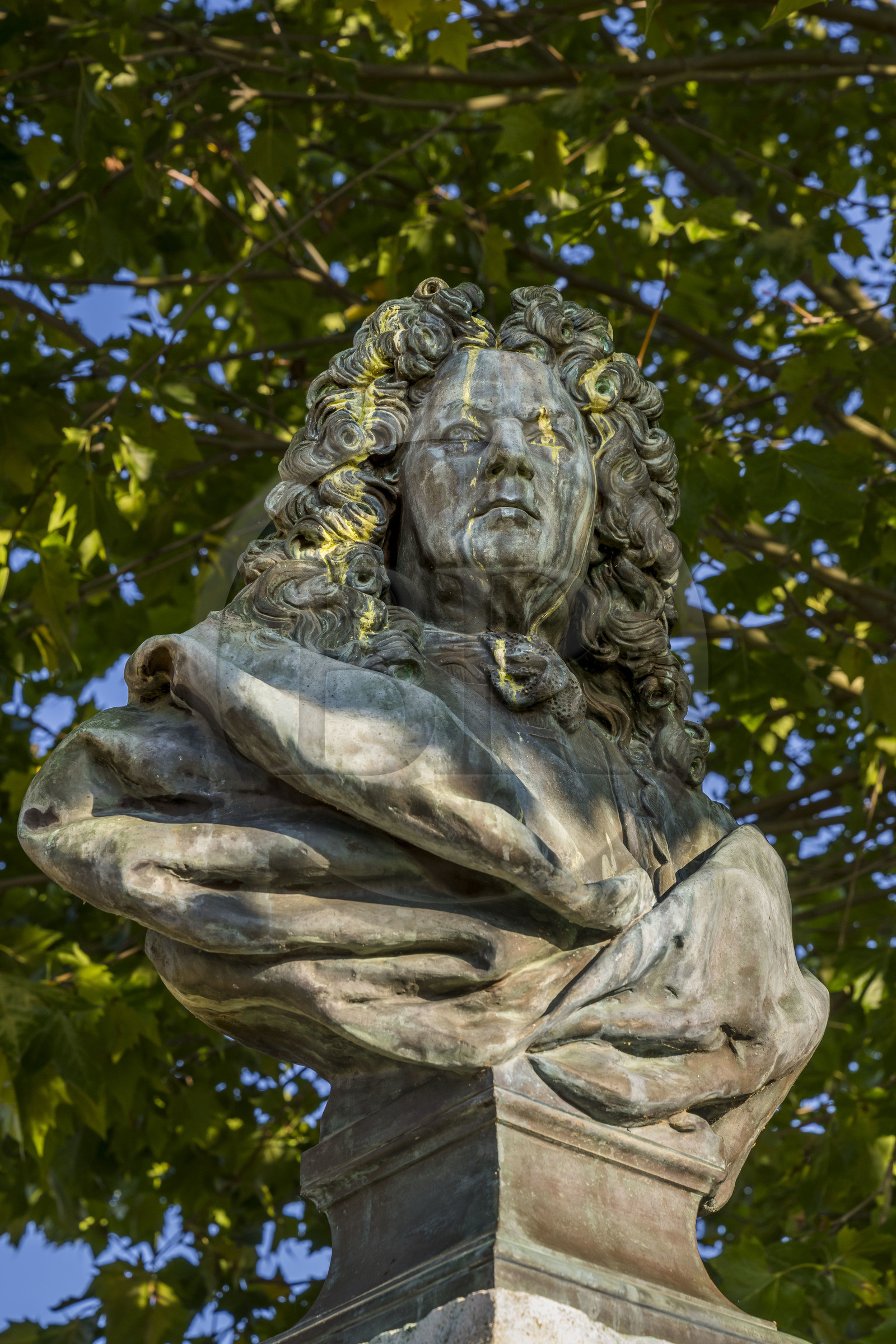 France, Nievre, Regional Natural Park of Morvan, Bazoches, bust of Vauban (Sébastien Le Prestre, Marquis de Vauban) (1633-1707) buried in the church of Saint-Hilaire de Bazoches