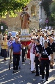 France, Var (83), la Provence Verte, Bras, la Bravade, procession de Saint-Etienne