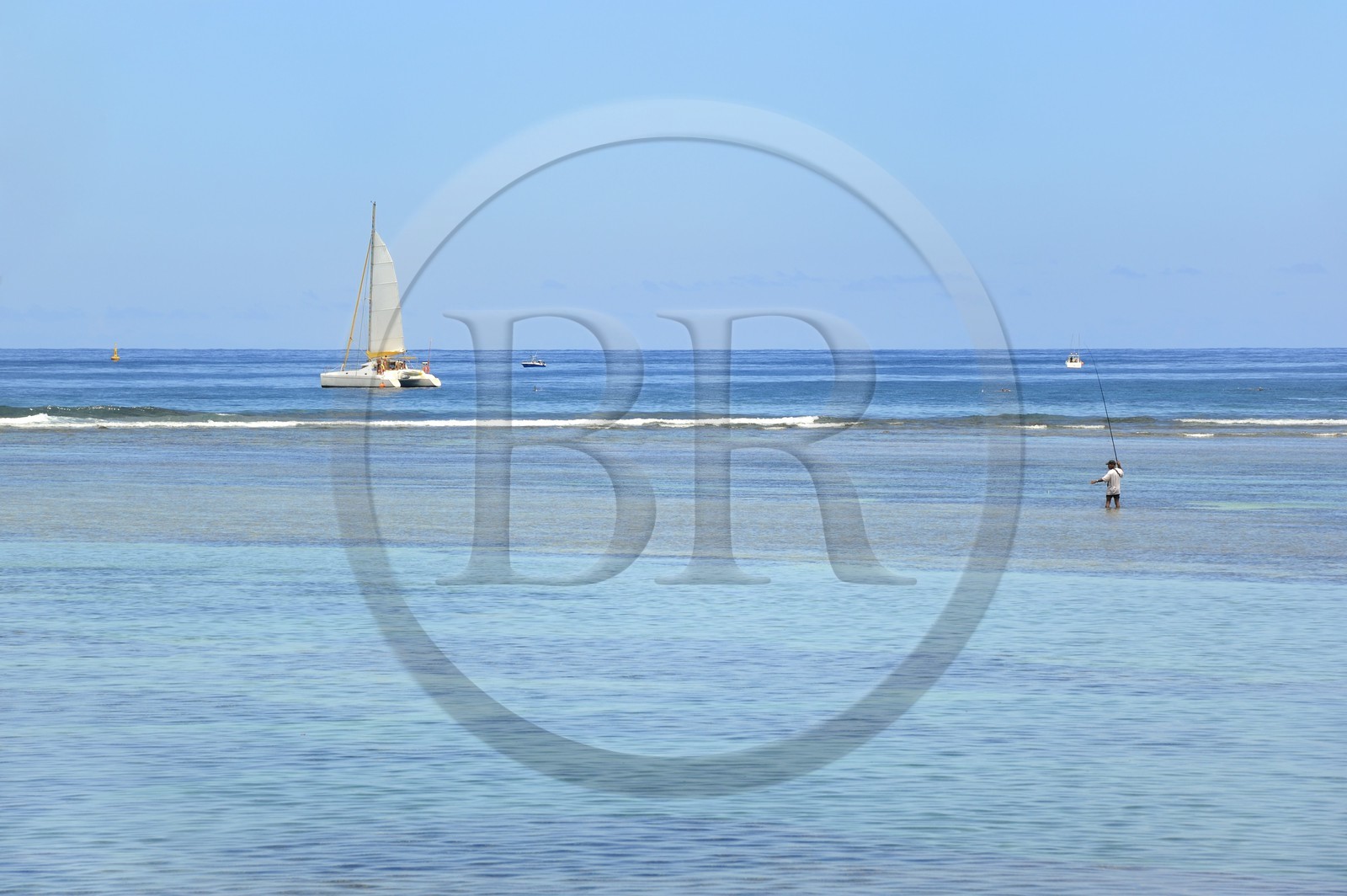 France, île de la Réunion, la Cote Ouest, plage du lagon de Saint-Gilles-Les-Bains, l'Ermitage-les-Bains