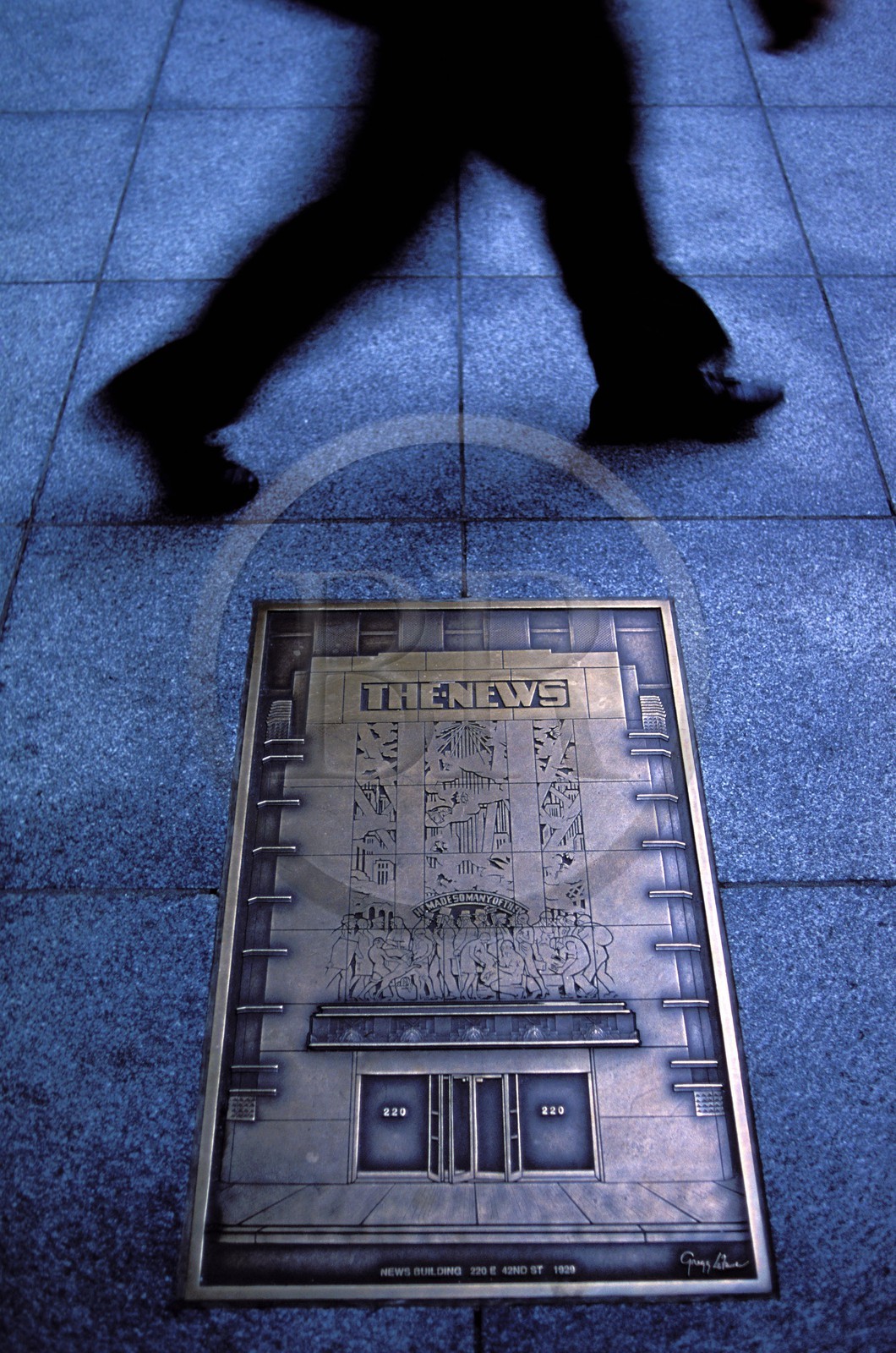 Etats-Unis, New York, Manhattan, Midtown, représentation au sol du News Building