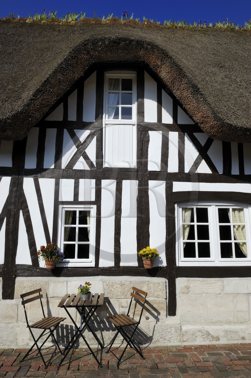 France, Seine-Maritime, Port Jumièges, Norman half timbered house