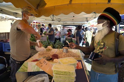 France, Ile de la Reunion, Saint-Pierre, le marché du samedi, Jacque, Ti Jack ou Ti Jaque issu du jacquier sur un étal