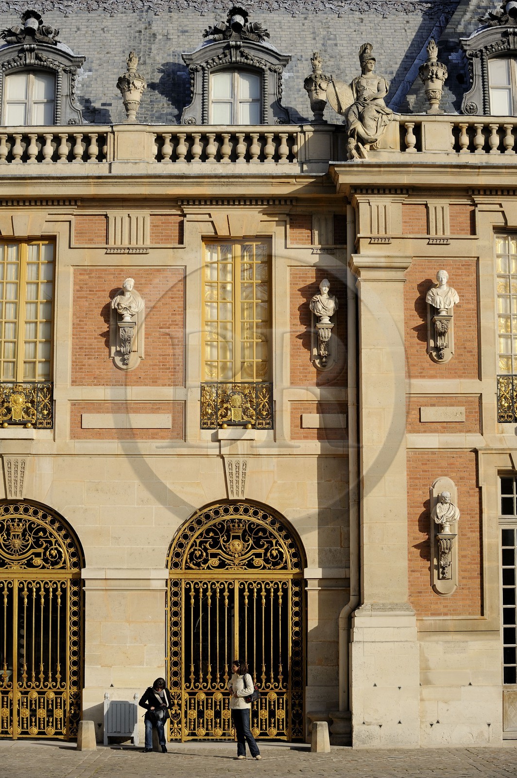 France, Yvelines, Chateau de Versailles, listed as World Heritage by UNESCO, facade of the Royal Courtyard
