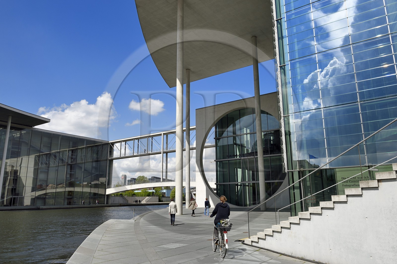 Germany, Berlin, Bundestag, the Paul-Lobe Haus left and the Marie Elisabeth Luders Haus right by architect Stephan Braunfels on Spree River banks, buildings in the new parliamentary complex