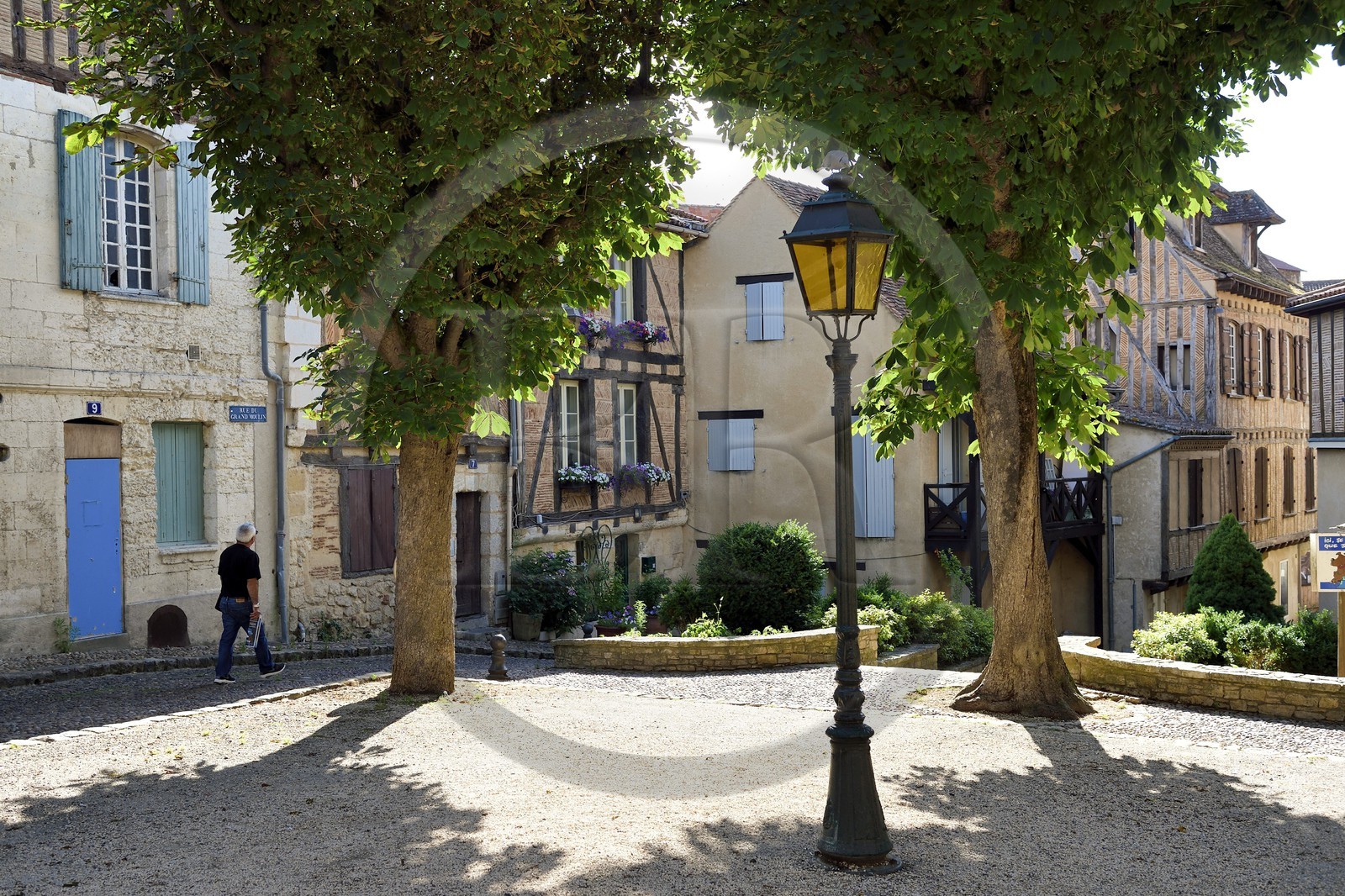 France, Dordogne, Bergerac, place de la Myrpe in the boatmen district