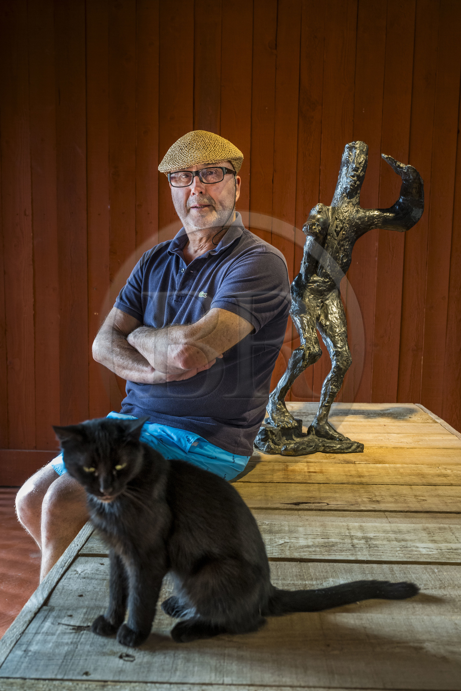 France, Bouches du Rhone, Marseille, Goudes district, La Friche de l'Escalette, sculptures by the artist Germaine Richier with the collector and creator of the place Eric Touchaleaume
