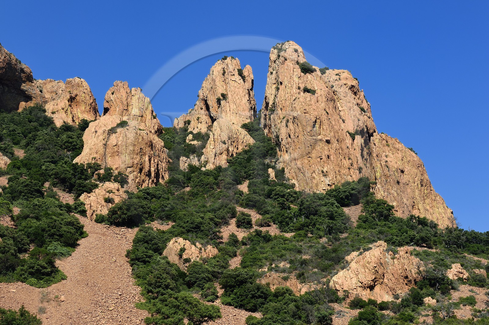 France, Var, Agay area next to Saint-Raphael, Massif de l'Esterel (Esterel Massif), Massif of Cap Roux