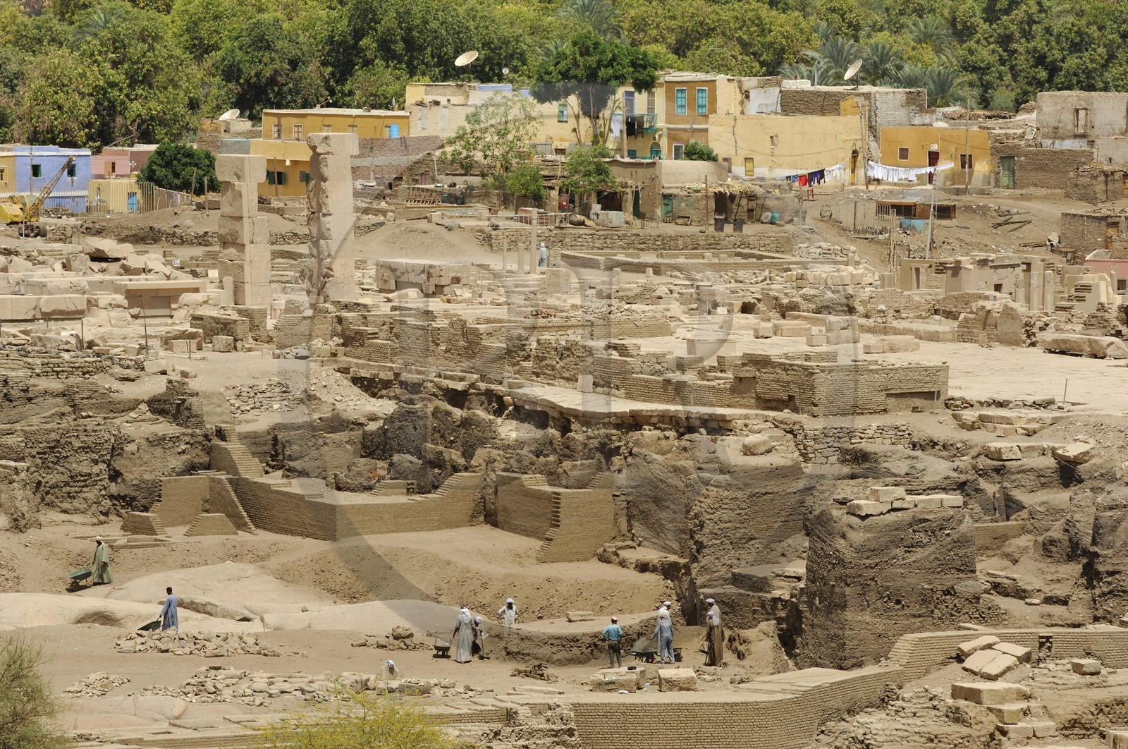Egypt, Upper Egypt, Nubia, Nile Valley, Aswan, Elephantine Island, archeological excavations site of Satis and Khnoum temples