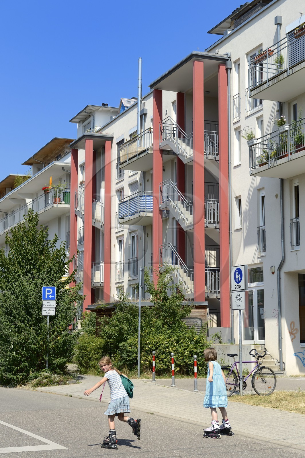 Allemagne, Bade-Wurtemberg, Fribourg en Brisgau, quartier écologique Vauban