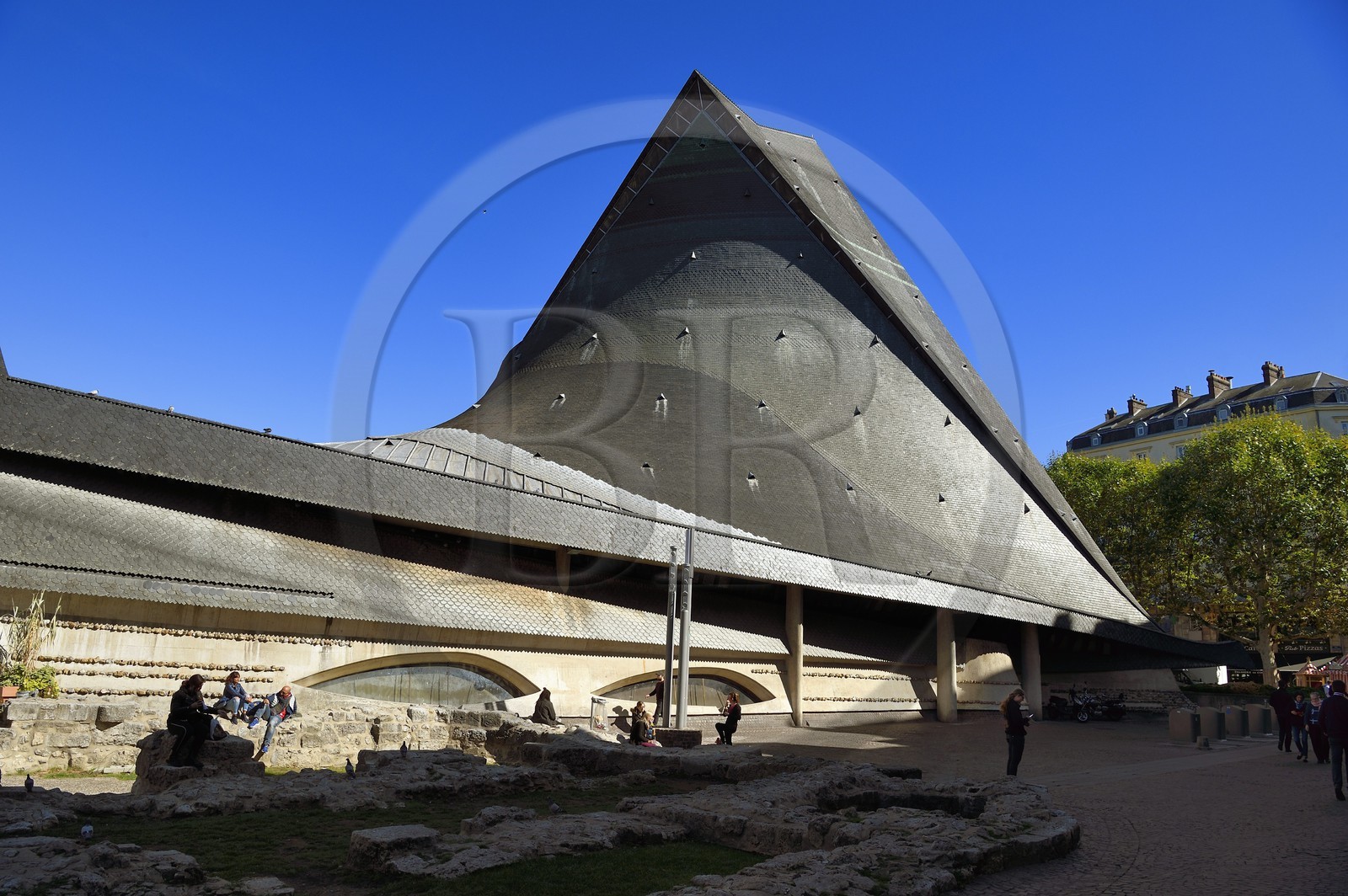 France, Seine Maritime, Rouen, place du Vieux Marché, the site of Joan Of Arc's pyre, the modern church of Saint Joan of Arc, the form of the building represents an upturned viking boat and fish shape