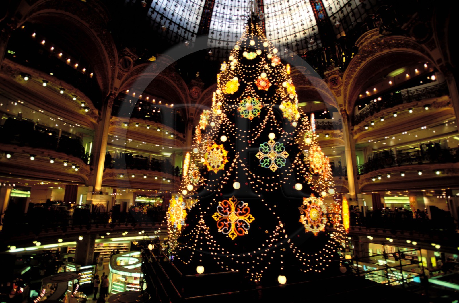 France, Paris (75), décoration de Noël aux Galeries Lafayette, boulevard Haussmann