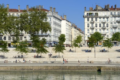 France, Rhône (69), Lyon, les berges du Rhône, le quai Victor Augagneur