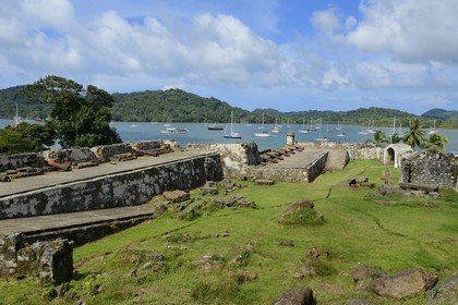 Panama, province de Colon, Portobelo, classé Patrimoine Mondial de l'UNESCO, batterie du fort de Santiago de la Gloria