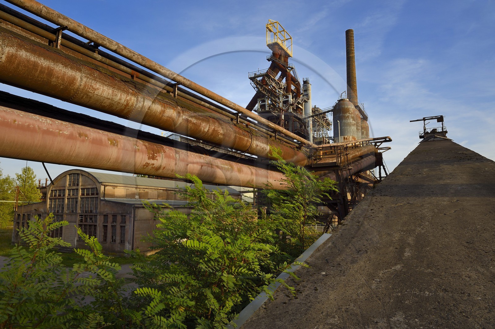 France, Moselle (57), Vallée de la Fensch, usine sidérurgique d'Uckange, Parc du Haut-fourneau U4